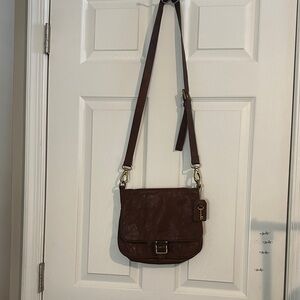 Fossil Dark Brown Crossbody Bag with Key Charm